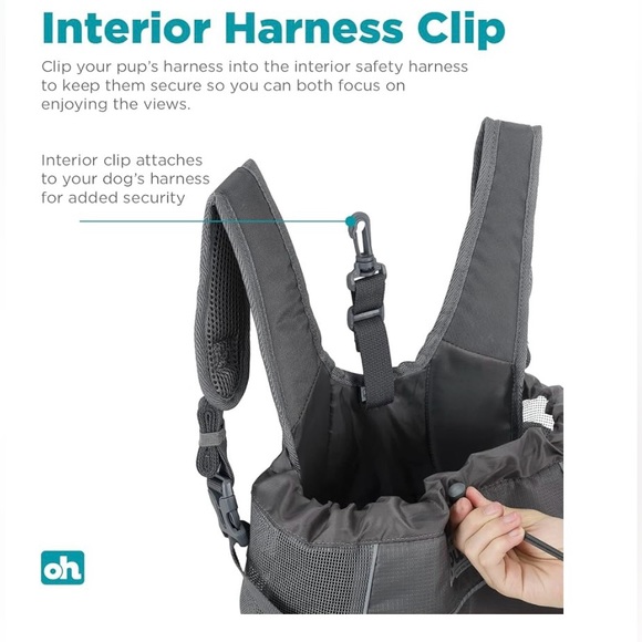 PoochPouch Front Carrier Grey PoochPouch Dog cat small - Picture 4 of 6